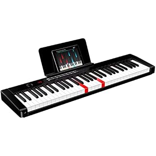 TERENCE Piano Numérique 61 Touches semi-lestées avec interface MIDI avec Touches Lumineuses support de partitions Bluetooth Sacs pour Clavier Câble audio Casque - Les Beatles, Paul McCartney, John Lennon, RIngo Starr, George Harrison
