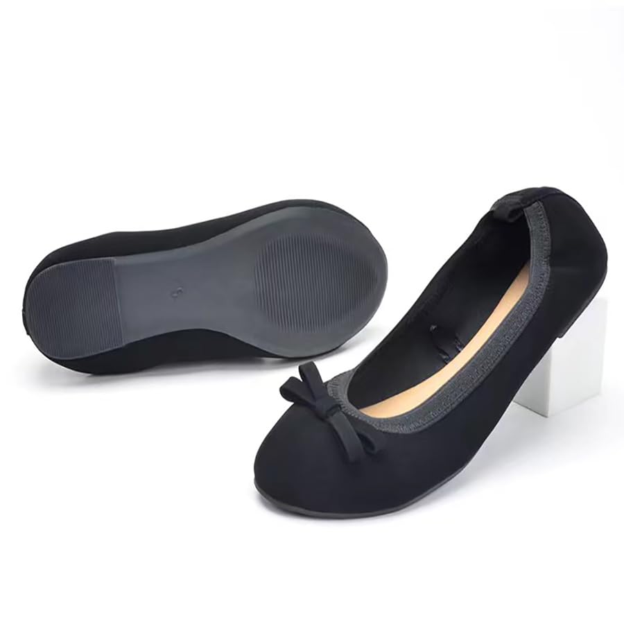 Womens Ballet Flats Shoes Bow Omelet Shoes Comfortable PU Leather Slip on Shoes for Women2