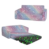 Canapé Enfants Convertible Sofa Bed 2 en 1, Pliant Fauteuil Enfant 2 Places...