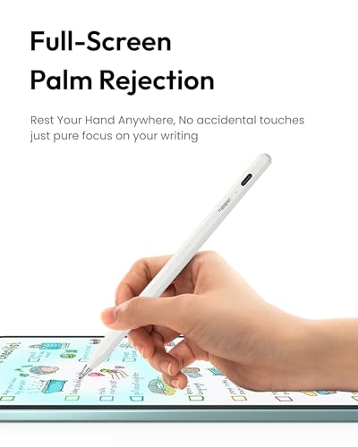 Image of Metapen Pencil Air8 Pro for iPad 2018-2026, Ultra-Quiet, 2X Fast Charging, Palm Rejection Stylus Pen for iPad a16 /11 /10 /9 /8 /7 /6th Gen, Pro 12.9 /11 /13-inch M4, Air 3 /4 /5 /M2 /M3 /M4, Mini 5 /6th