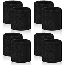 8 Pcs Sports Wrist Sweat Bands for Men & Women, Absorbent Wrist Sweatbands Tennis Wristbands, Elastic Wrist Bands for Sweat for Basketball Tennis Football Gym Running Working Out