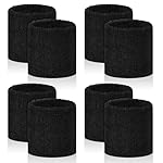 8 Pcs Sports Wrist Sweat Bands for Men & Women， Absorbent Wrist Sweatbands Tennis Wristbands, Elastic Wrist Bands for Sweat for Basketball Tennis Football Gym Running Working Out