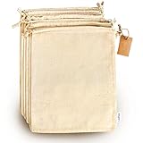 cotton storage bags with drawstrings x large 14x17 multipurpose 6 pcs canvas fabric bread bags bulk food produce reusable muslin bags natural cotton potato onion storage bags cloth shoe bags by leafico