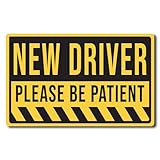 Magnet Me Up New Driver Please Be Patient Magnet Decal, 4x6 inch, Heavy Duty Automotive Magnet for Car Truck SUV Or Any Other Magnetic Surface, Safety