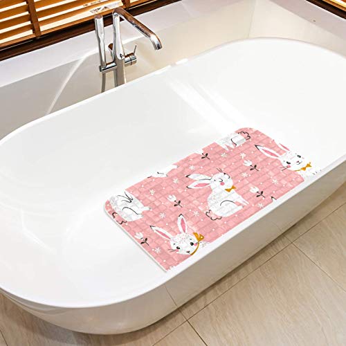 Tapis de bain pour bébé à ventouses et drainage optimal 37x68cm rose - 6