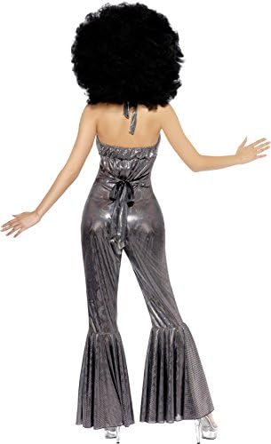 Smiffys Disco Diva Costume, Silver, S - UK Size 08-10