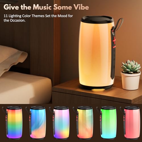 Image of D21-T Mini Karaoke Machine with 2 Mics, Partybox Speaker with Dazzling Lights, Outdoor Karaoke Machine for Hiking, Camping /Gifts