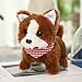 Giocattolo soffice stimolazione – Simpatico cane con peluche alimentato a batteria che cammina abbaiare cantando morbido e durevole vestito per bambini