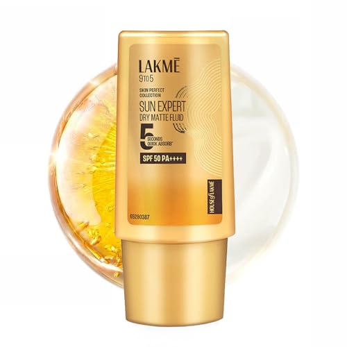 Image of Lakme Fluid SPF 50 PA++++ In-Vivo tested Sunscreen With 1% Ceramide & Niacinamide With New-Age UV Filters, Boosts Glow, Reduces Dullness & Dark Spots,all skin type 30ml