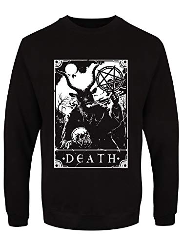 Deadly Tarot Homme Death Pull Noir col rond en coton pour un look gothique et mystique quotidien