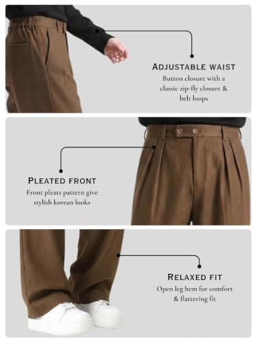 Image of Linen Pants for man | Relaxed Fit Korean Pants | Gurkha Trouser | Lower for Men | Elastic Waist Bottom wear | Straight Fit Casual Trousers | Formal Pant for Office & Wedding