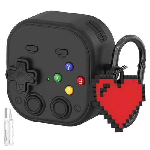 Case Compatible with Huawei Free Clip 2 - Retro Game Stress-Relief Protective Cover, 3D Clickable Buttons & Shockproof Design (Black)