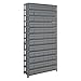 Quantum 2475-603BL Shelving Unit, 24"D x 36"L x 75"H, Carbon Steel, Galvanized with Blue Bins