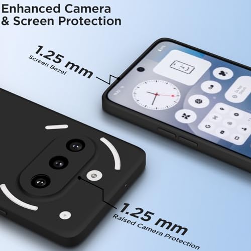 Image of Outlouders Back Cover for Nothing Phone 3A | Camera Protection | Durable Soft Matte Silicone Bumper Case (Black)