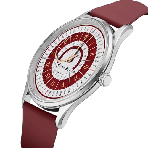 Image of DOUBLERUN Analog Watch, Silicone Strap, Roman Numerals, 24-Hour Display