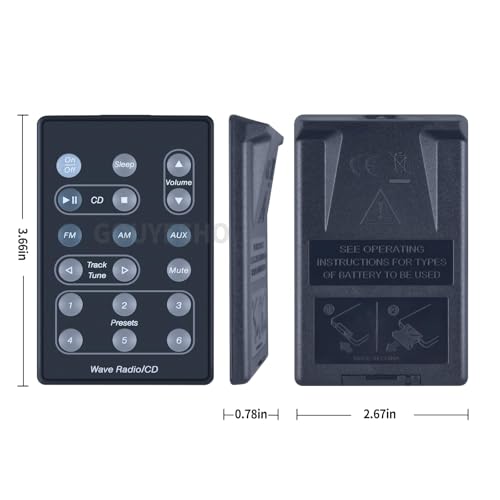 PZL Replacement Remote Control Fit for Bose A5 Wave Radio/CD Player AWRC-1P AWRC-P1 AWRC-1W AWRC-1G 193334-B10 193334-B02