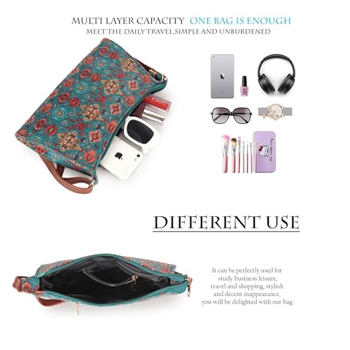 Image of DANIEL CLARK Women's Floral Print Shoulder Bag | PU Leather Sling Bag | Adjustable Strap | Lightweight Crossbody Purse for Daily Use, Travel
