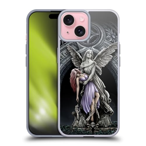 Head Case Designs Officially Licensed Sarah Richter Stone Angel with Skull Gothic Soft Gel Case Compatible with Apple iPhone 15