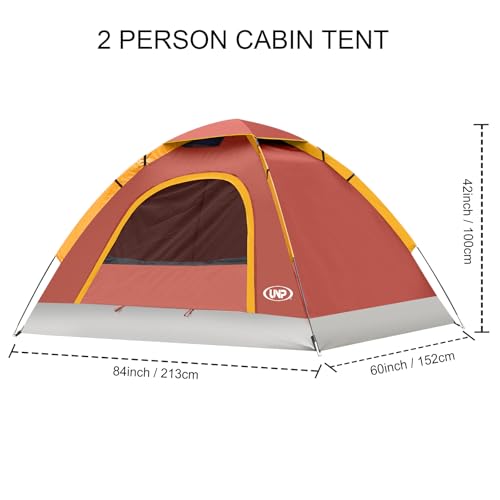 Image of unp 6 Person 4 Season Dome Tent, Easy to Set Up for Camping & Hiking, Lightweight & Portable, Green