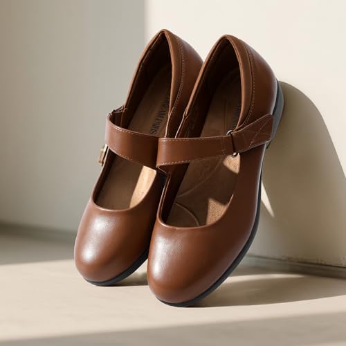 Image of DREAM PAIRS Womens Ballet Mary Jane Flats, Comfortable Business Office Dress Shoes for Women Dressy and Work with Ankle Strap