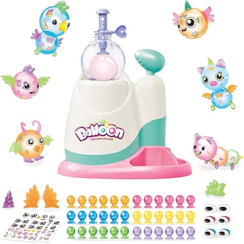 Balloon The Funny Inflator - 195 Pieces Magic Happy Balloons Maker Balloon Animals Making Kit with Pump DIY Sticky Balloon Craft Kits for Girls Boys Ages 3+