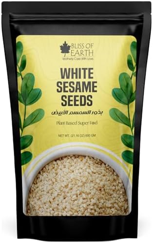 Bliss of Earth White Sesame Seeds For Eating & Baking, 600 gm Whole Til Seeds