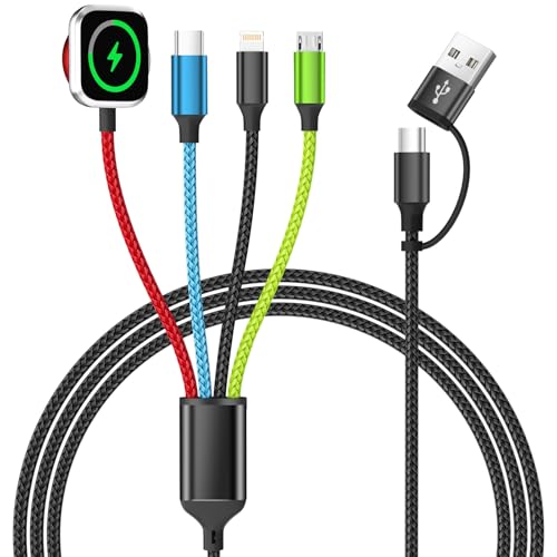 Multi Charging Cable with iWatch Charger, 1 Pack 5FT Travel Essentials