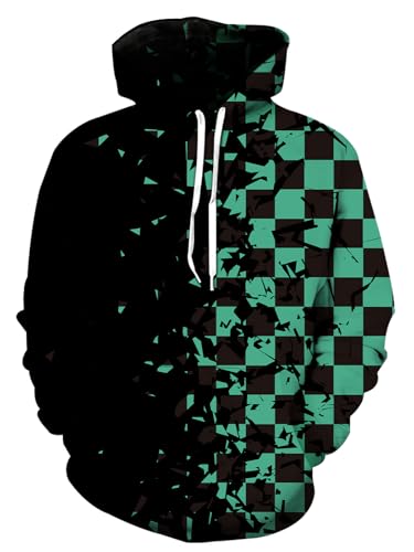 EIysee Graphic Hoodies for Men Women Sweatshirts Unisex Black Red Hoodies Pullover for Teen Boys Anime Hoodie Cool Designs Rapper