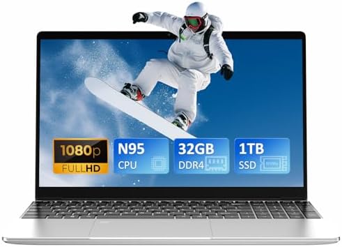 Laptop Computer with 32GB DDR4 1TB NVMe SSD, 15.6 Inch FHD IPS LC...