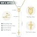 Goxygen Virgin Mary Necklace for Women - 14K Gold Plated Rosary Bead Cross Necklace, Hypoallergenic Non Tarnish Gold Catholic Y Chain Necklace (Gold, 18 inches)