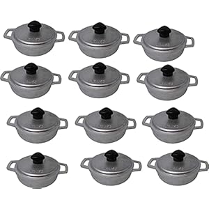 IMUSA USA (12 PACK) 0.7Qt Traditional Colombian Mini Caldero (Dutch Oven) for Cooking and Serving, 0.7 Quart, Silver (GAU-80560KIT)