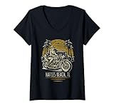 Photo Gallery donna naples beach florida moto hotrod design vintage maglietta con collo a v Photo Gallery donna naples beach florida moto hotrod design vintage maglietta con collo a v