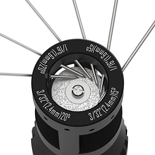 3Mirrors Aluminum Tungsten Electrode Sharpener Grinder Head Tig Welding Tool With Cut-Off Slot Multi-Angle & Offsets, 5X 25Mm Double Diamond Wheels, 1X Connecting Rod #TOP3