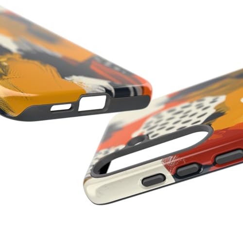 Coque Samsung S25 Plus rigide protège choc motif abstrait orange design
