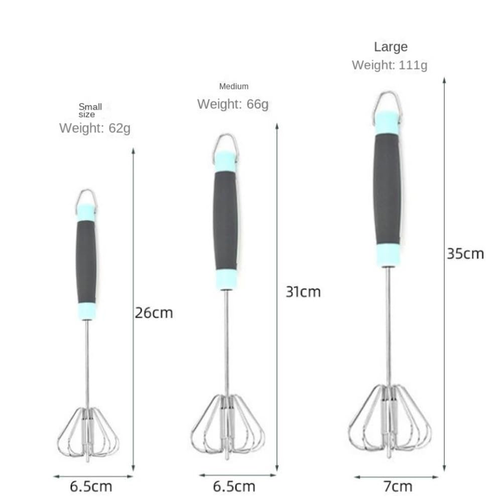 Varillas de Batir para Cocinar Batidor De Huevos Semiautomático De Acero Inoxidable, Herramienta For Mezclar Huevos En Crema, Tipo Prensa De Cocina Casera Huevos, Espumar, Batir(31x6.5cm)