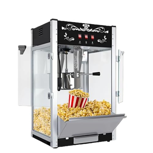 Image of 16 Oz Commercial Popcorn Machine, Countertop Pop Corn Maker for 80 Cups per Batch, Bar Style Popcorn Popper with Scoop, Oil Spoon & Popcorn Cups, Movie Night Supplies, Black