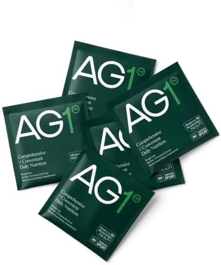 Athletic Greens - 7 Single Serving Powder Supplement Travel Packets, 0.42oz/12g Each (7 Day Supply)