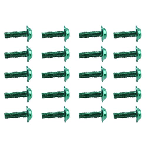 Tornillos M6 de aluminio verdes hexagonales para motos y carenados metálicos