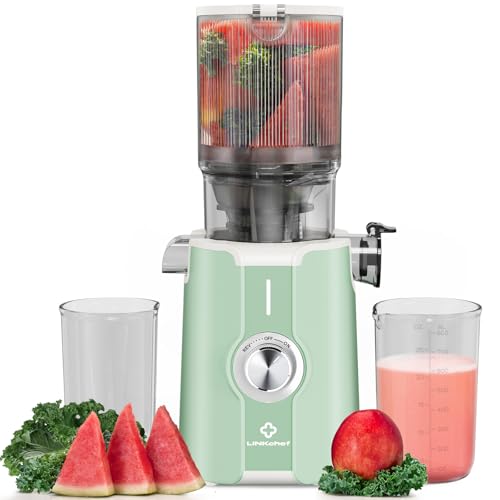 LINKChef Entsafter Slow Juicer, Entsafter Gemüse und Obst Testsieger mit 115 mm großem, für ganze...