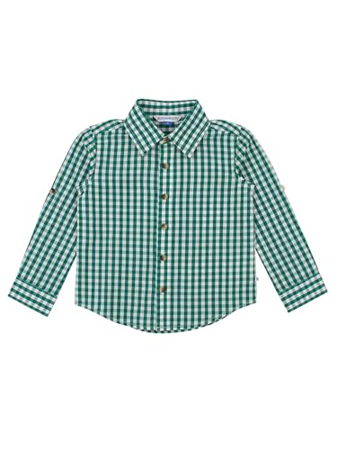 Image of RUGGEDBUTTS Boys Solid Cotton Long Sleeve Button Down Shirt with Button Tabs