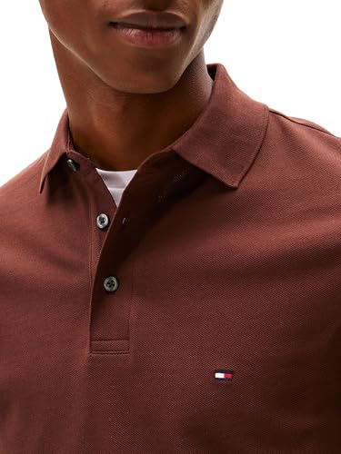 Image of Tommy Hilfiger Men's Short Sleeve Polo Shirts in Slim Fit with Stretch and Organic Pique Cotton