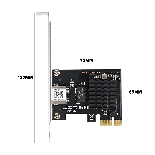 Carte réseau PCI-E 2.5G 6COM RTL8125B avec port RJ45 unique pour PC Windows et Linux