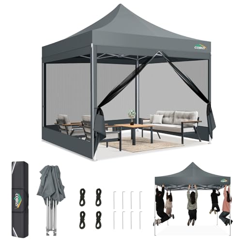 COBIZI 10x10 Canopy Tent, Heavy Duty Pop up Canopy with