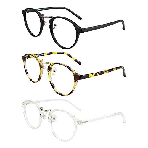 Image of Blue Light Blocking Glasses 3 Pack Square Frame Computer Gaming Reading Glasses Men Women Anti Eyestrain