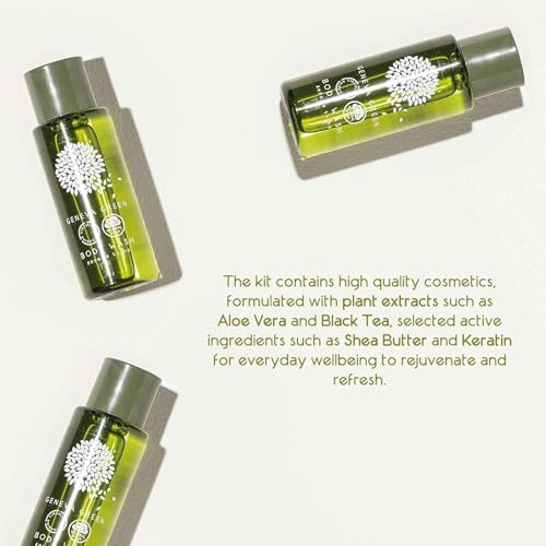 GFL Cosmetics Hotelier Geneva Green Skin Care Agent Full Box Bundle - All Body Products, Mini-Sizes, Recycled Packaging, 300 x 1.01 Fluid Ounces, Unisex - Image 5