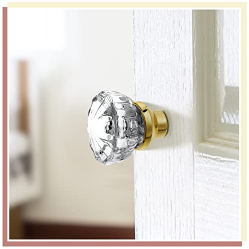 Amylove 2 Set Glass Door Knobs Mortise Style Fluted Crystal Door Knobs Antique Door Knobs With Spindle Antique Doorknobs For Interior Doors thumb #2