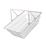 Panier de rangement pour les courses domestiques - le panier de rangement portable est utile, un matériau en alliage de première qualité sélectionné, et résistant à l'usure, un panier organisateur de maquillage portable.