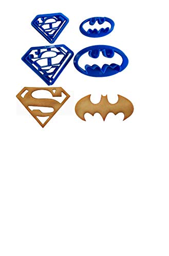 Plastic 4Pcs Super Hero Fondant Mould Bat- Man Super-Man Logo Shape Cake Decorating Tools