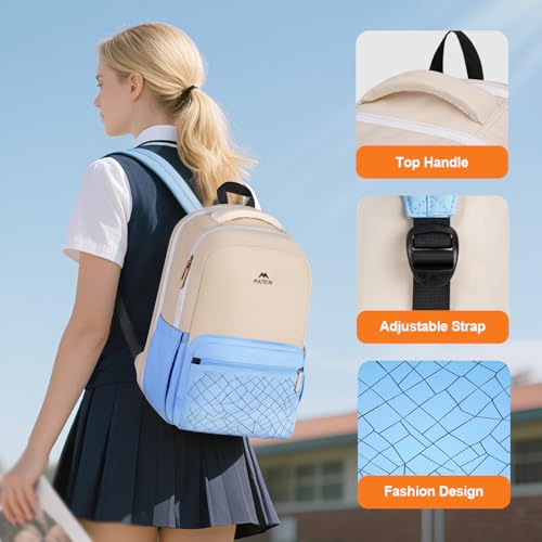 MATEIN Lightweight School Backpack, 15.6 Inch Cute Laptop Backpack with Water Bottle Pocket, Waterproof College Computer Bag Preppy Aesthetic Bookbag Daypack for Teen Girls Middle High School Students4