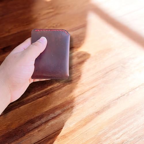 Handmade Crazy Horse Leather Wallet for Men – 100% Genuine Full-Grain Leather – Slim Bifold Wallet with RFID Blocking – Rustic Vintage Look – Gift for Him4